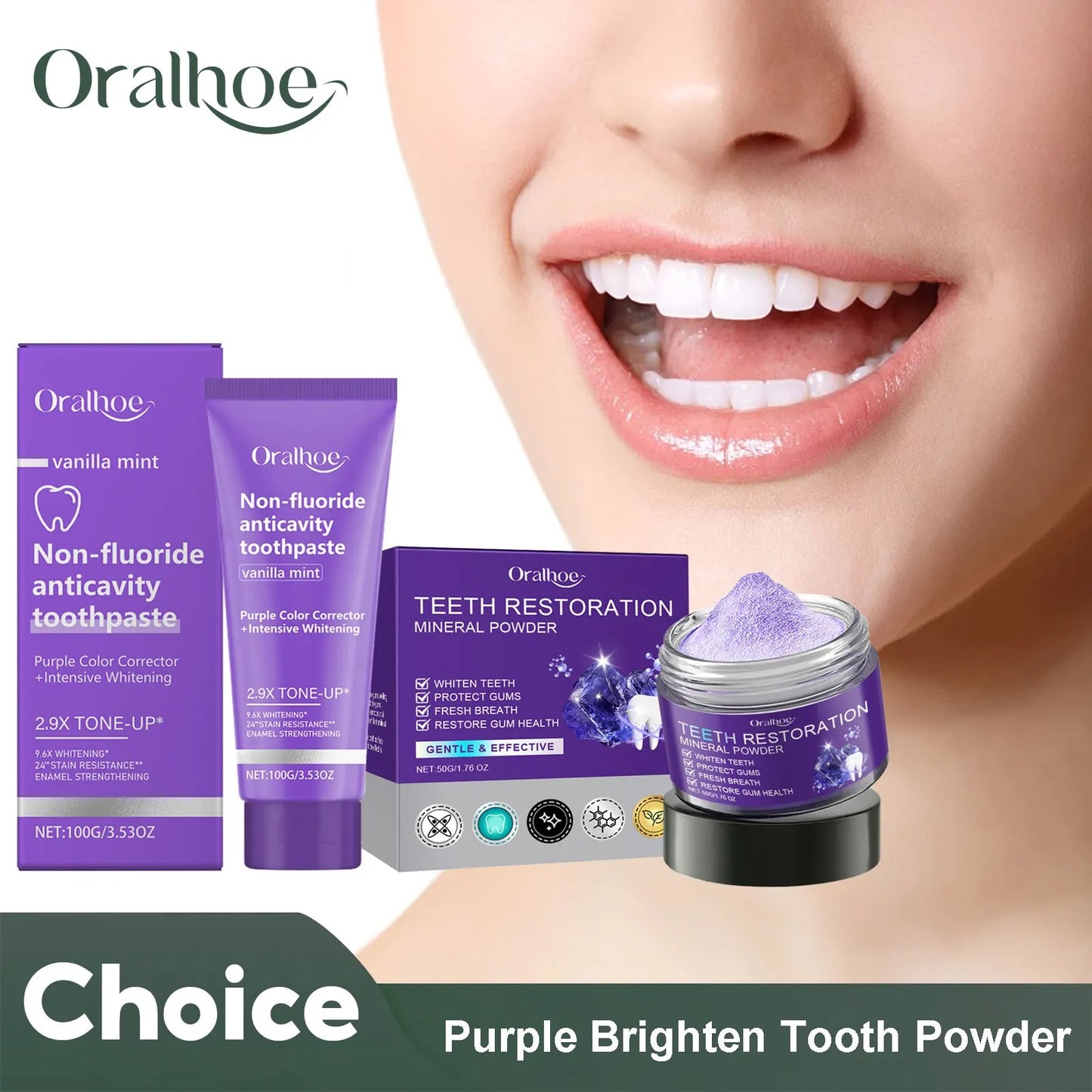 "Purple Mineral Whitening Powder