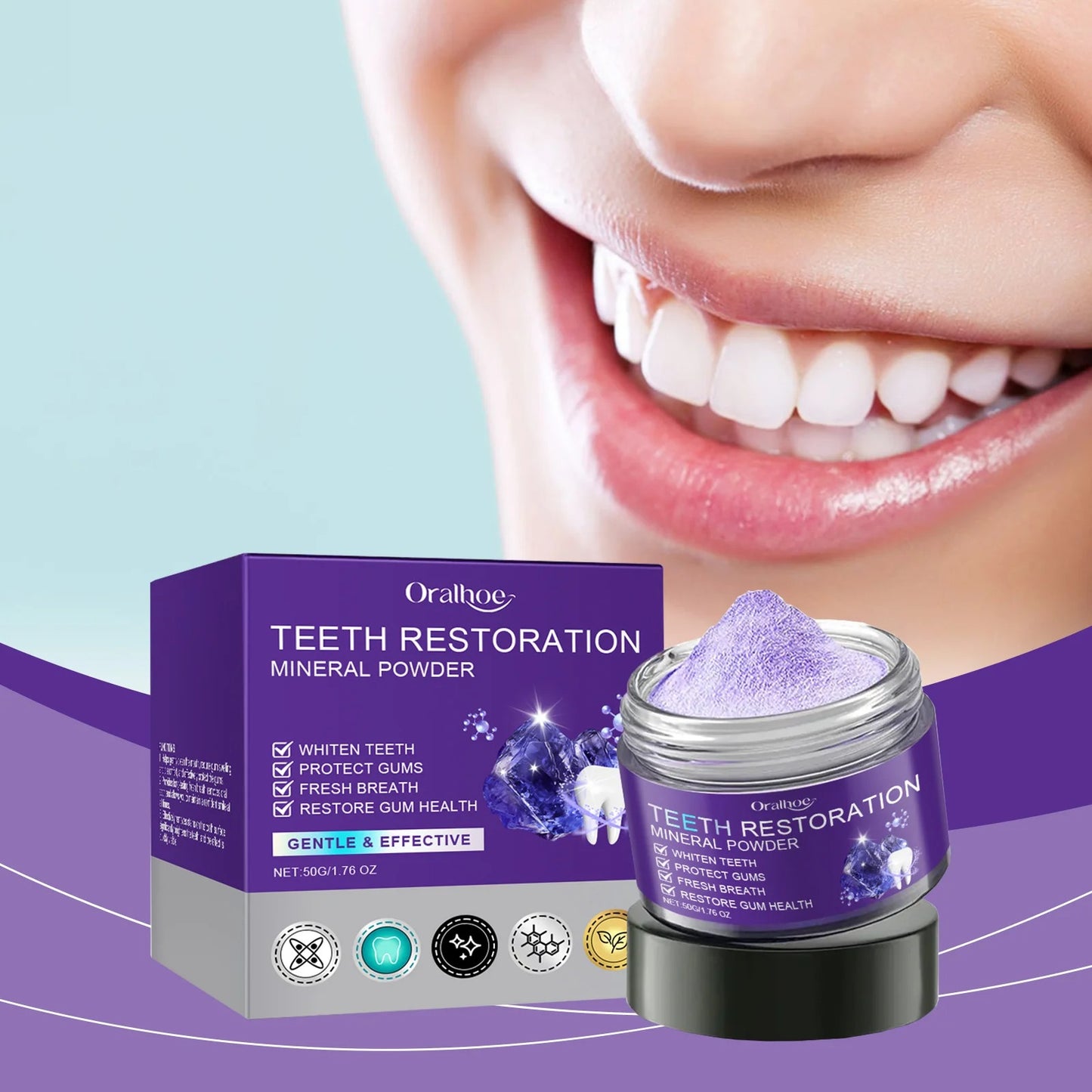 "Purple Mineral Whitening Powder