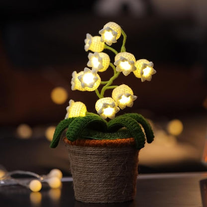 Knitted Lily of the Valley Mini Crochet Flower Light