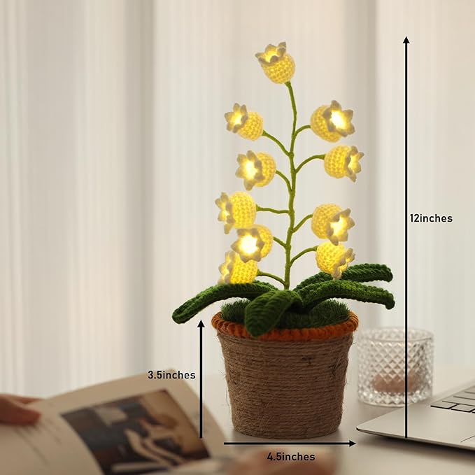 Knitted Lily of the Valley Mini Crochet Flower Light