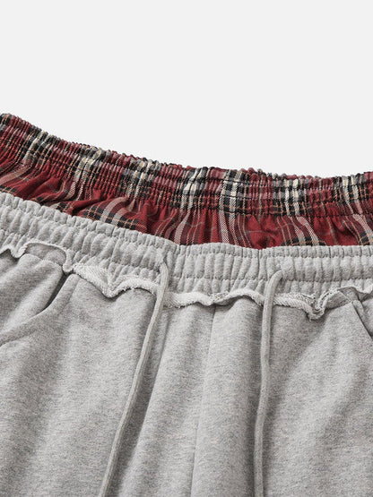 Plaid Double Waisted Sweatpants