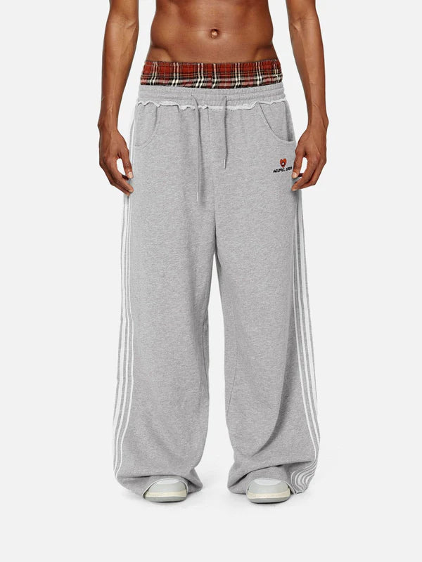Plaid Double Waisted Sweatpants
