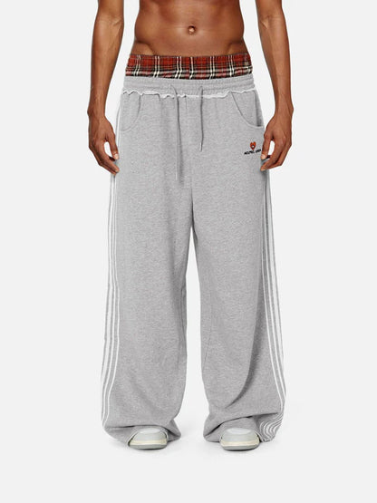 Plaid Double Waisted Sweatpants